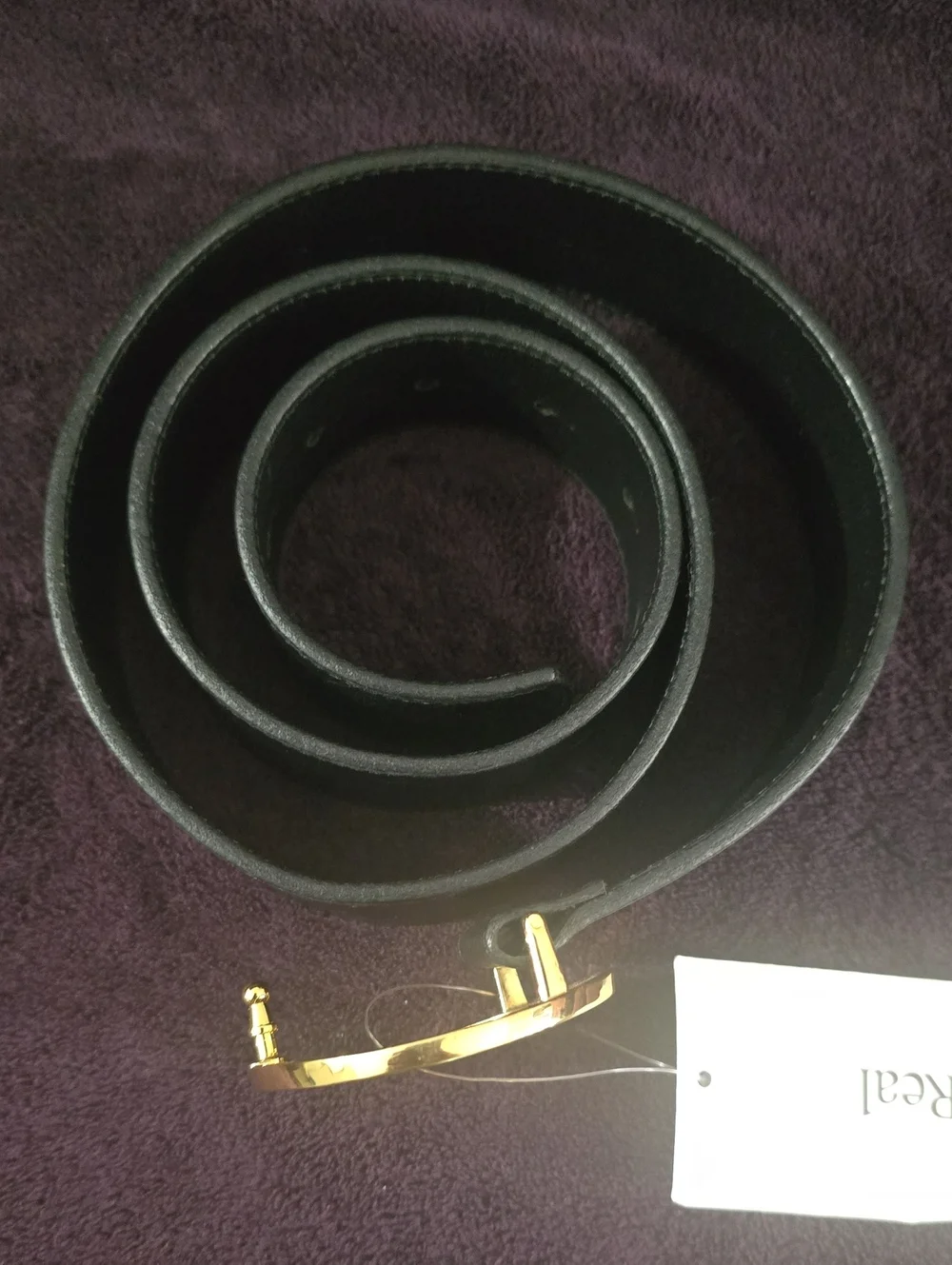 Tory Burch Buckle Black Leather Belt